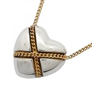 Tiffany Necklace Chain Cross Heart 18K Yellow Gold and Silver 925 Women's P19...